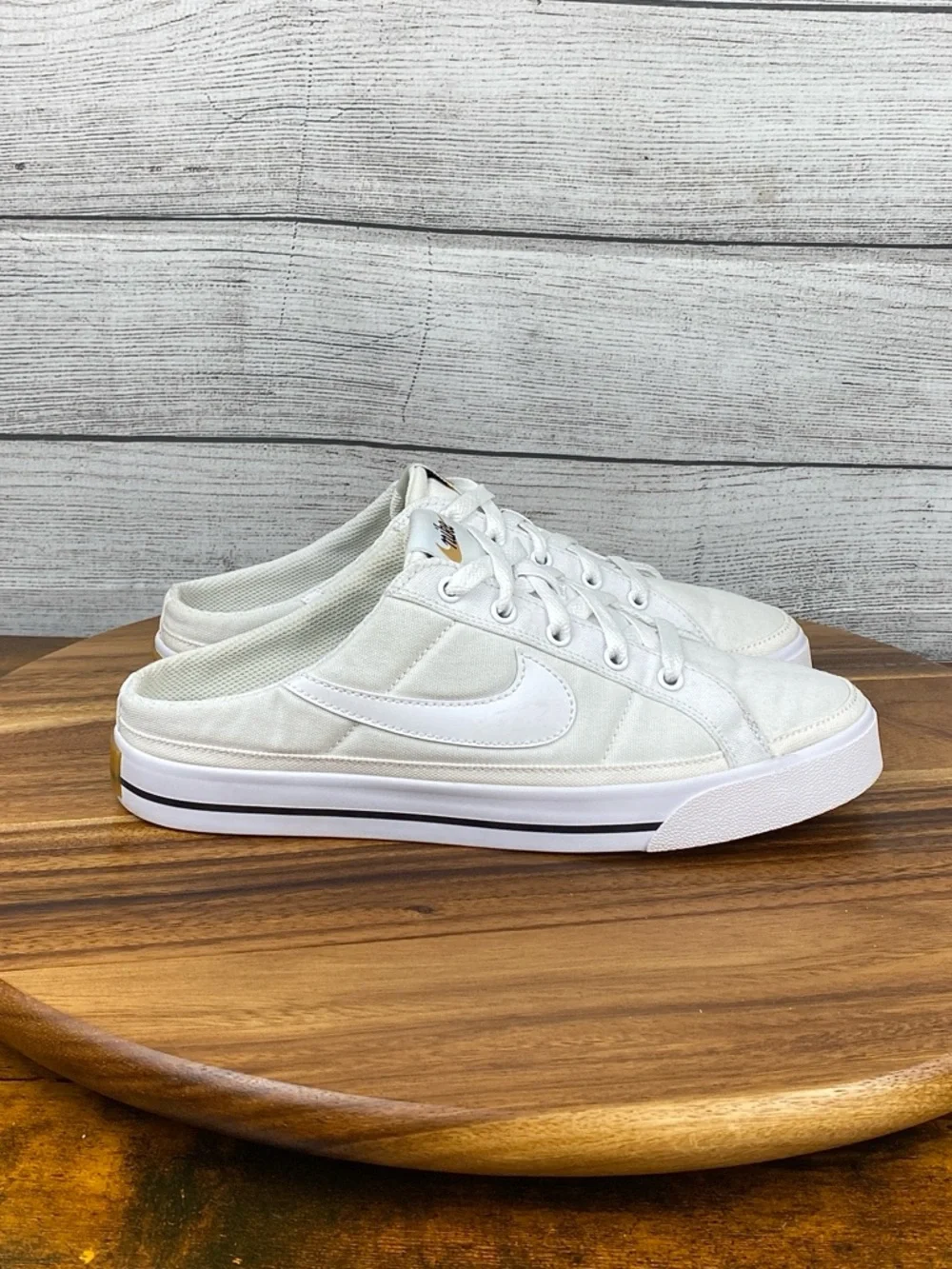 Nike Court Legacy Mule White Slip On Canvas Shoe DB3970-100 Women’s Size 8.5 - Picture 4 of 10